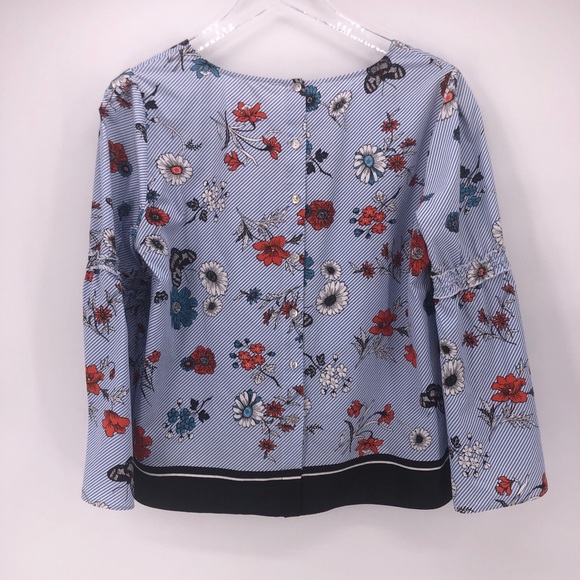 Jane & Delaney Striped Floral Peasant Blouse - Picture 2 of 6